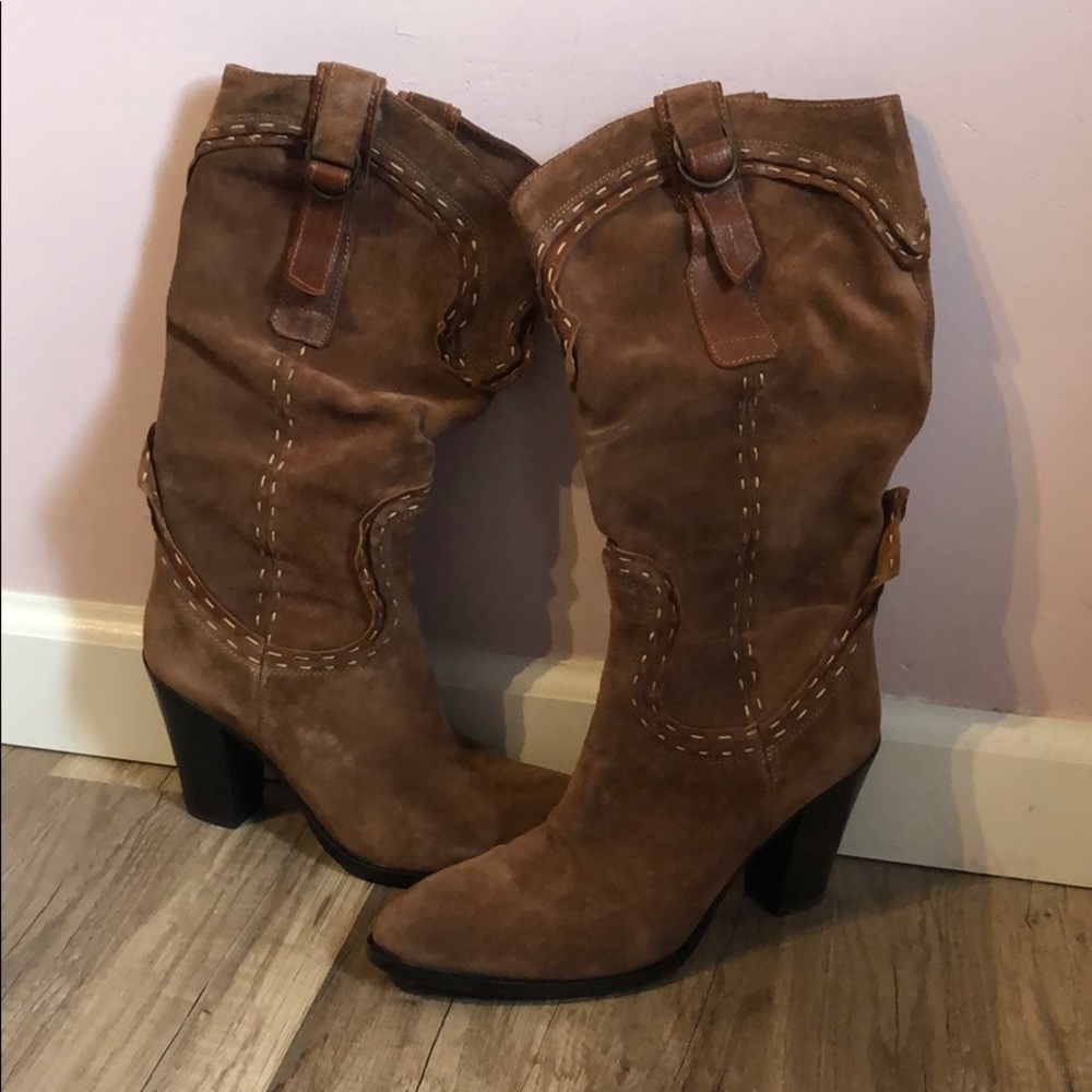 Buttero Italian Suede Heeled Boots